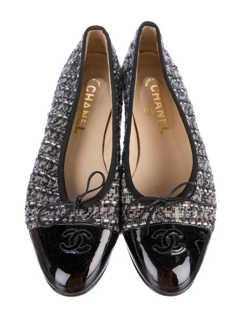 chanel flats tweed|chanel two tone ballet flats.